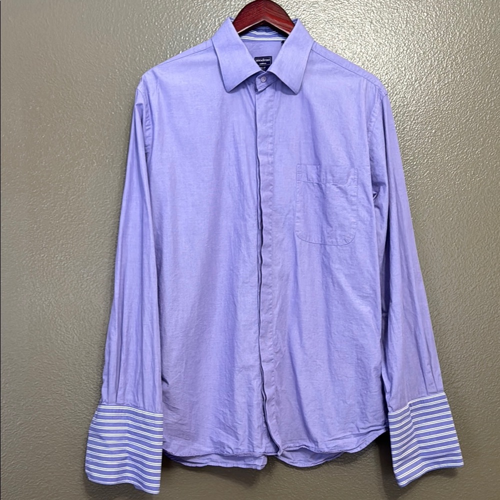 Modena 100% cotton, french cuff, long sleeve Purple Shirt